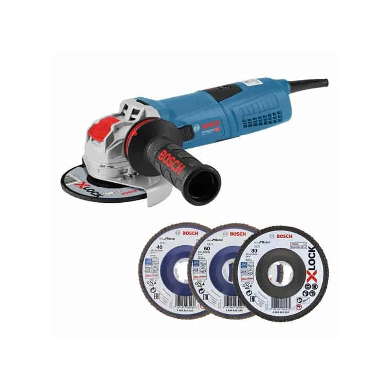 Meuleuse Ø 125 Mm BOSCH Meuleuse X-LOCK 125mm 1300W GWX 13-125S + 3 Disques - 0615990L0U 4 Meuleuse Ø 125 Mm BOSCH Meuleuse X-LOCK 125mm 1300W GWX 13-125S + 3 Disques - 0615990L0U – Image 2
