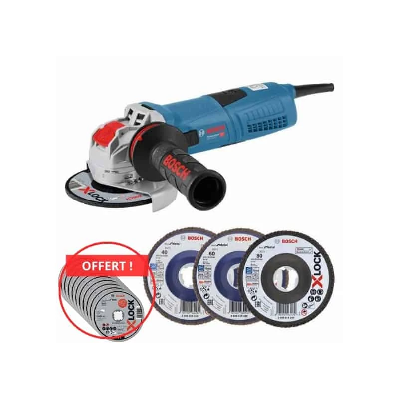 Meuleuse Ø 125 Mm BOSCH Meuleuse X-LOCK 125mm 1300W GWX 13-125S + 3 Disques - 0615990L0U 3 Meuleuse Ø 125 Mm BOSCH Meuleuse X-LOCK 125mm 1300W GWX 13-125S + 3 Disques - 0615990L0U
