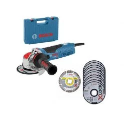 Meuleuse Ø 125 Mm PACK - BOSCH Meuleuse X-LOCK 125mm 1700W GWX 17-125S + 11 Disques